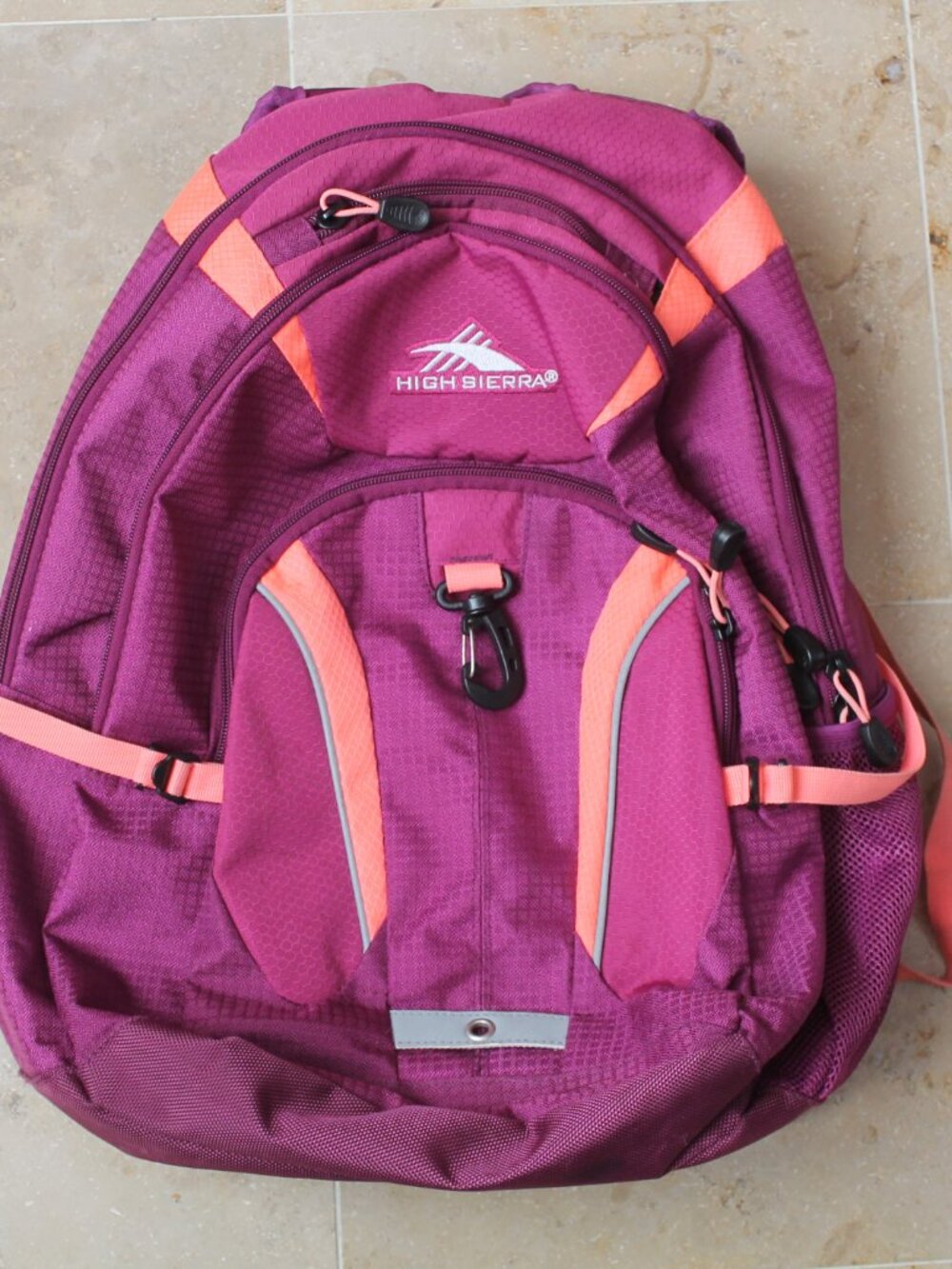 Purple and Pink High Sierra Backpack XBT TSA